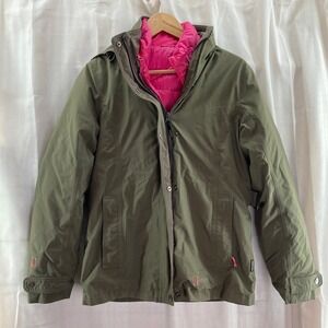 Jordon‎ Gore-Tex Olive Green 2 in 1 Winter Jacket Removable Puffer Hooded